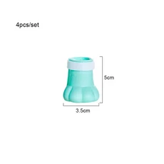 애완견 고양이 발 커버 신발 미끄럼 방지 고양이 신발 미끄럼 방지 스크래치 방지용 고무 부츠 개 고양, 02 Green Small