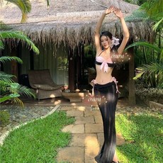 純欲風比基尼泳衣女 分體抹胸 顯瘦 辣妹 度假 溫泉泳裝