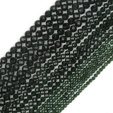 THRELE 천연 그린 스피넬 비즈 2mm 180피스 작은 원형 면 루즈 원석 DIY 주얼리 제작 수제 팔찌 및 목걸이 공예용 사이즈 카드 포함, 그렌 스피넬