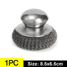 스테인레스 스틸 냄비 접시 브러시 라운드 핸들 볼 가정용 녹 제거 청소 도구 주방 용품 스크러버 1 개 6, B-1PC