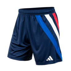 아디다스 남성용 다크네이비 트리컬러 사선 축구유니폼 반바지 쇼츠