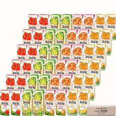 마셔몰 드링크팩 세트 과수원 4가지맛 복숭아 사과 오렌지 청포도 각12팩 총48팩, 190ml, 48개