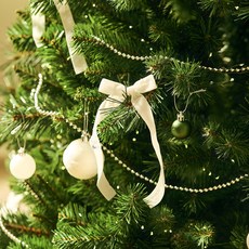 聖誕裝飾品絲絨緞帶裝飾 10入組, 白色, 4cm, 10個