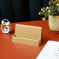 創意個性名片架子擺臺桌面卡片收納盒名片架座商務高檔展會女士款, 卡其色ps臺式名片盒