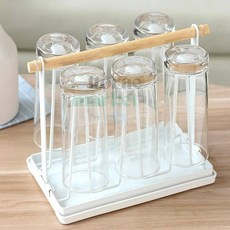 옵트샵 우드 컵걸이 주방컵걸이, 블랙