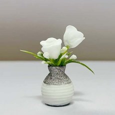 가더GADE 3AL 미니어처 도자기화분 미니 장미 카네이션 국화 납골당 봉안당 꾸미기 초미니 꽃 꽃장식 내부장식, 1개, 3AL) No.1
