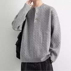 豹開之家 亨利領半開衫毛衣 男款寬鬆針織上衣