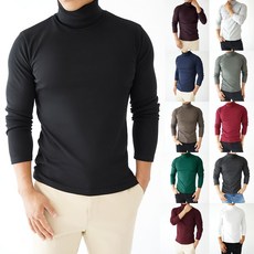 고탄력 남자 목폴라 긴팔 티셔츠 목티 터틀넥 목폴라티