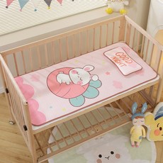 夏季降溫3D涼豆豆涼蓆 可機洗吸汗透氣涼蓆 寶寶幼兒園午睡涼蓆 嬰兒床涼蓆 睡墊, 1個, 胡蘿蔔兔(蓆+枕)