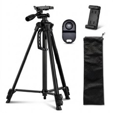 센티브 스마트폰 카메라 삼각대 141cm 블루투스 리모컨 거치대, 1개, 블랙, 3366 1개, 블랙, 3366