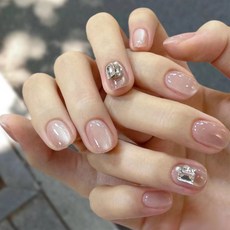 貓眼穿戴甲高級感閃鑽漸變新年美甲甲片小紅書爆款穿戴式指甲片, 1個, BY1716‌‌溫香豔玉:手工甲S碼#10片/袋