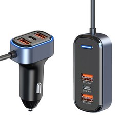 체리스팟 SC05 연장형 6in1 차량용 시가잭 6포트 고속충전 멀티 시가소켓, 1개, 6구