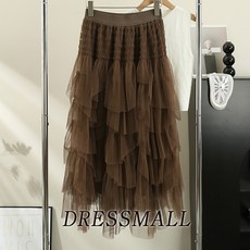 봉봉 스커트 샤 쉬폰 스커트 밸리 챠밍 라인 줌바 댄스 복, 브라운