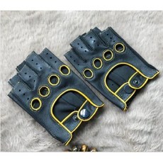 가죽반장갑 글러브 남성 오토바이 바이크 클래식 모터 드라이빙 사이클, 8. 검은색과 노란색