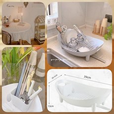 廚房碗架 瀝水碗架 船型碗架 臺式盤碗置物架 碗碟架, 1個, 灰色加厚食品級pp材質船型碗架
