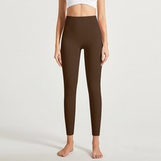 요가 팬츠 하이웨스트 힙업 운동용 속건 필라테스 요가복, CK-219F진밤색, L