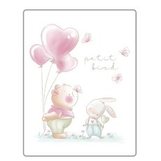 韓國Petit Bird竹纖維嬰幼兒防水保潔床墊/防尿墊，柔軟舒適透氣，可愛企鵝圖案，方便清洗, 愛的小熊,65*85, 1個