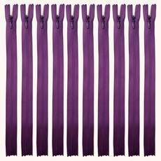 25cm 콘솔지퍼 10인치 콘실지퍼 숨은지퍼, 10개, 퍼플(865)