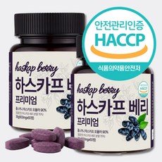 유기농 동결건조 하스카프 베리 폴란드산 프리미엄 타정 HACCP 100% 안토시아닌 C3g, 2개, 60정 2개, 60정