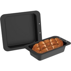 웹ROIL 논스틱 8 x 인치 정사각형 베이킹 팬 & 9 5 빵 직사각형 로프 닌자 B30509 B30408 프리미엄 베이킹웨어 세트 푸디 오븐 액세서리 빵케이크 2 팩, Black