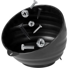 NYTKL 마그네틱 너트 컵 곡면 부품 트레이 볼트 정리함 최대 5파운드까지 보관 가능 다용도 나사 볼 작은 금속 표면 자동차 액세서리블랙 부착, Black