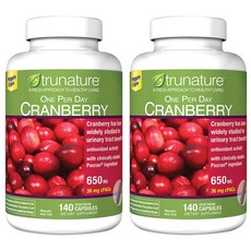 트루네이처 trunature 크랜베리 650mg 베지캡슐 140캡슐, 2개, 140정, 140정