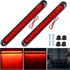 Nilight 2PCS 16인치 11인치 LED 빨간색 트레일러 라이트 바 주차 정지 신호 Tail Brake DOT 준수 IP65 방수 트럭 ID 마커, 2Pcs 10" Red 15LED