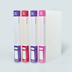 이글바인더 A4 30공 반투명 화이트 PP 바인더 430B 단품 (4개 묶음) / 색상 랜덤 발송, 4개입
