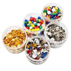 압정 5가지 골드 실버 컬러 원형