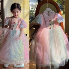 사랑스런 하트핑 드레스 여아 유아 핑크 생일 파티룩