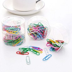 사무용 종이 문서 서류 정리 칼라 클립 50P