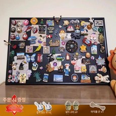 대형 자석 보드판 메모 마그네틱 칠판 카페 우드 30x40cm, 블랙 프레임