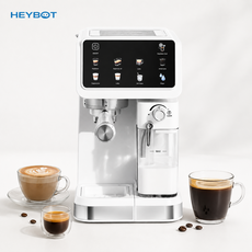 HEYBOT 20bar 에스프레소 커피머신 1.5L 물탱크 500ml 우유탱크 홈카페 라떼 카푸치노 커피메이커, 흰색, 5060