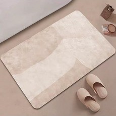 硅藻泥侘寂風現代浴缸防滑腳墊線條地墊家用浴室進門口吸水墊玄關簡約-540*60【科技布 橡膠底】, 1個, 簡約-5