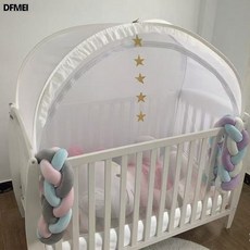 DFMEI 嬰兒兒童自動彈開式免安裝防摔摺疊蒙古包蚊帳, 1個, 白色:70*130*140cm