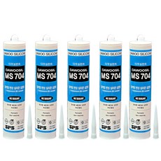 퀵마켓 방수 변성 실리콘+외부용+크랙보수+비오염 MS (노즐 포함) 백색, 5개