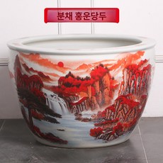 특대형 도자기 금붕어 연꽃 수생 수조 정원, 40x40x28cm 지름 40cm높이 28cm, 1개, 분채 홍운당두