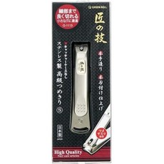 GREEN BELL 匠之技不鏽鋼指甲剪附銼刀套裝(92mm+75mm) 日本原裝進口, 1個, G-1113小