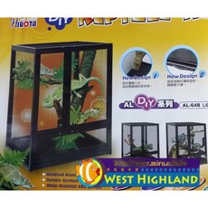 西高地水族坊 HIROTA DIY組合式爬蟲缸 寵物缸 AL-648缸，多功能寵物飼養箱，組裝容易，安全耐用, 1個, Black