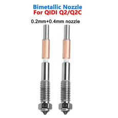 QIDI Q2/Q2C용 노즐 바이메탈릭 핫엔드 0.2/0.4/0.6/0.8mm 빠른 제거 세라믹 절연 통합 3D 프린터 부품, 12 nozzle 0.2 0.4