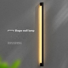 좁은 검은 색 긴 스트립 벽 램프 복도 침실 머리맡 거실 장식 모양 기구, 80CM, Warm White (2700-3500K), 1개