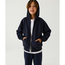 무신사 스탠다드 MUSINSA STANDARD KIDS 기모 오버사이즈 후디드 스웨트 집업 [네이비] MKBTKAZ03-NA 470697