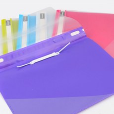 투명커버화일 펀칭 꽂는파일 A4사이즈 고정클립 꽂이, 1개, 랜덤