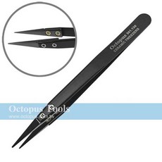 祥昌電子 Octopus 501.130 黑色陶瓷鑷子 細尖頭 1.0mm 耐熱, 1個