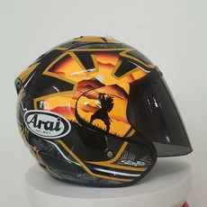 오토바이 헬멧 바이크 오픈페이스 가벼운 한미 최적화 하프페이스 무광블랙 초경량 버블쉴드 소두핏 반모, 골든 블레이드 블랙 렌즈