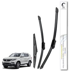 레이븐 쌍용 G4 렉스턴 렉스턴스포츠 칸 플랫 와이퍼 운전석+조수석 세트 순정타입 전면+후면 와이퍼 세트, 레이븐 쌍용 G4 렉스턴 (17년~20년)