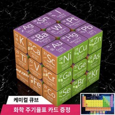 매직 공부 퍼즐 원소 주기율표 수학 과학 큐브 플라스틱화학-삼차컬러, 화학실험판, 1개