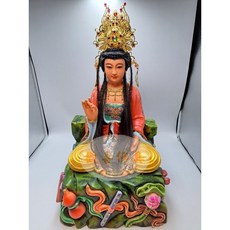 〔歡喜佛具〕一尺三八寶公主 女神適用漂亮金身 漂亮法相 活眼植髮 純手工精緻頭飾 神像 神尊 佛像, 1個