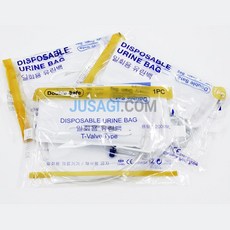 의료용 병원 환자 소변 주머니 유린백2000cc(2개) 의원 소변백 눈금