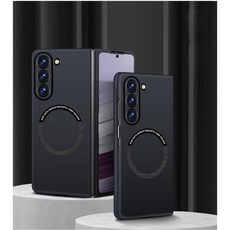 Galaxy Z Fold 2 3 4 5 6 Flip 무선 충전 하드 PC 폴드 커버 용 Magsafe 케이스 초박형 매트 마그네틱, 삼성 갤럭시 Z 폴드 3, Black